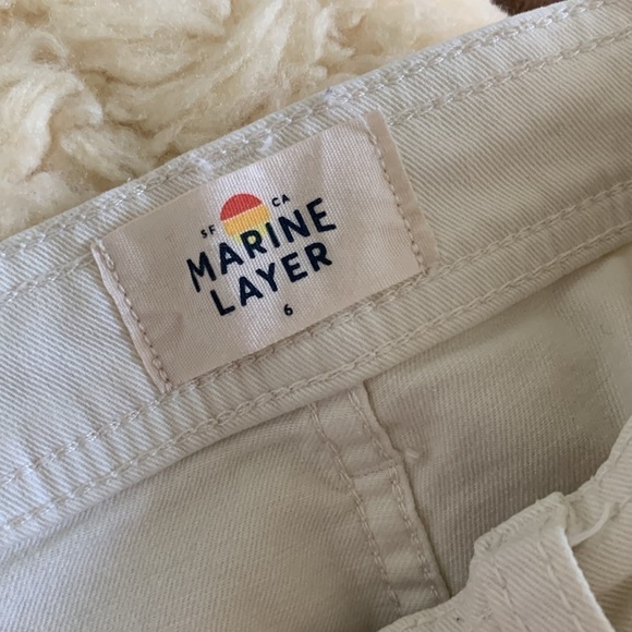 Marine Layer Bridget High Rise Wide Leg Baggy Sz 6 Stretch Jean In Cream - Picture 3 of 12
